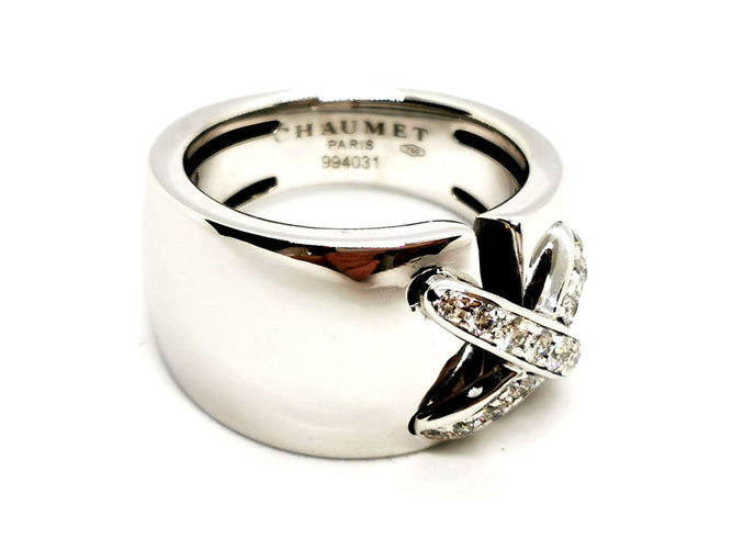 Bague 57 Chaumet Bague Lien Or blanc diamant 58 Facettes 1528719CN