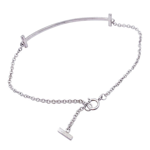 Bracelet Bracelet Tiffany & Co., "Tiffany T Smile", or blanc, diamants. 58 Facettes 33175