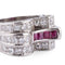 Bague Bague Tank Platine Diamant Rubis 58 Facettes