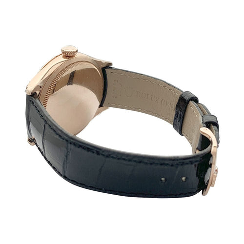 Montre Montre Rolex, "Cellini", or rose, cuir. 58 Facettes 32065