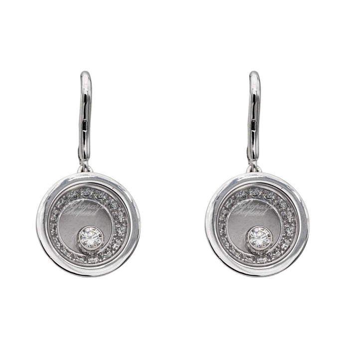 Boucles d'oreilles Chopard Boucles d'oreilles Happy Diamonds Or blanc Diamant 58 Facettes 2238632CN