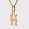 Pendentif Breloque or jaune lettre H 58 Facettes CVP97