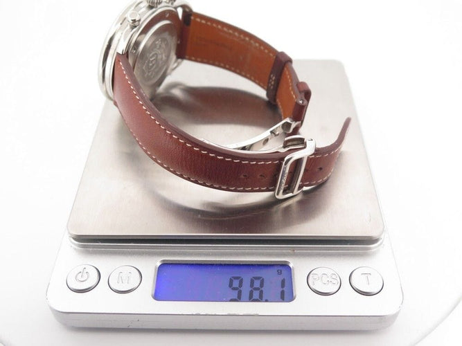 Montre montre HERMES arceau chronographe 43 mm automatique acier palladie 58 Facettes 254421