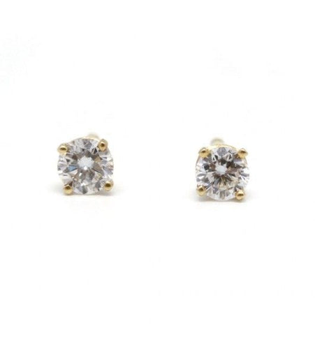 Boucles d'oreilles Jaune / Or 750 Puces d'oreilles Diamants 58 Facettes 220362R