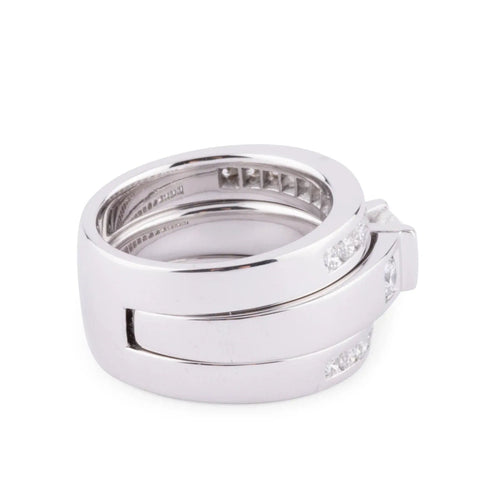 Bague Bague or gris et diamant princesse 58 Facettes 1