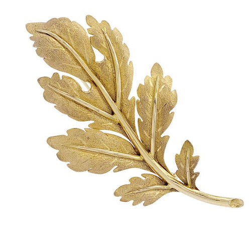 Broche Broche feuille or jaune. 58 Facettes 32706