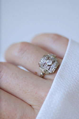 Bague 58 Bague dôme Art Déco diamants 58 Facettes