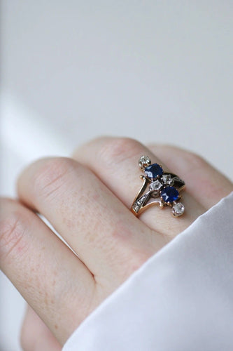 Bague Bague marquise saphirs et diamants 58 Facettes