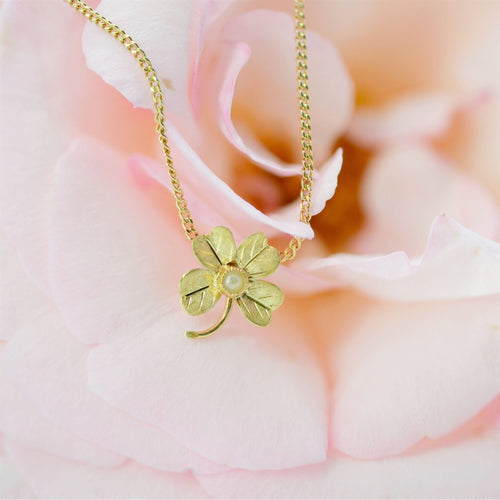 Collier Collier or jaune perle trèfle 58 Facettes 22-314