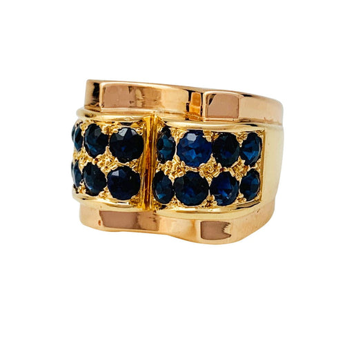 Bague 48 Bague Tank or rose, saphirs. 58 Facettes 31020