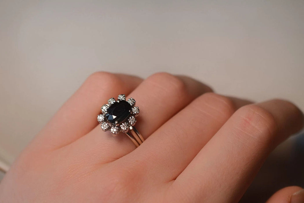 Bague Marguerite Saphir Australien Diamants 58 Facettes Ref1830