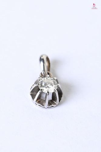 Pendentif Pendentif solitaire Or blanc Diamant 58 Facettes