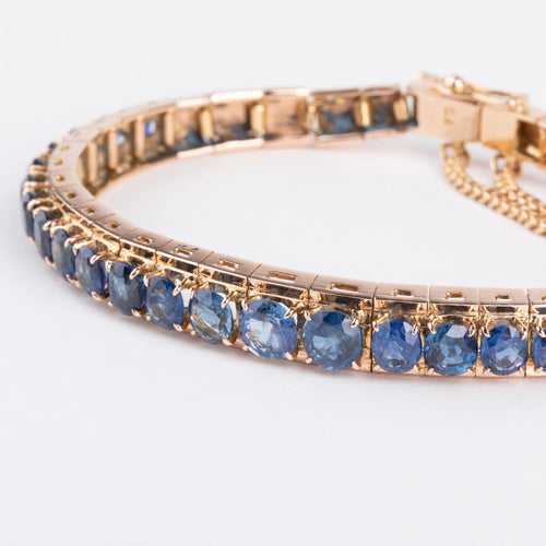 Bracelet Bracelet en or rose Napoléon III orné de saphirs 58 Facettes 0