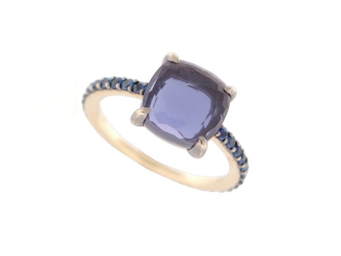 Bague 53 bague POMELLATO baby 53 diamants bleus et iolite or jaune 18k 58 Facettes 254342