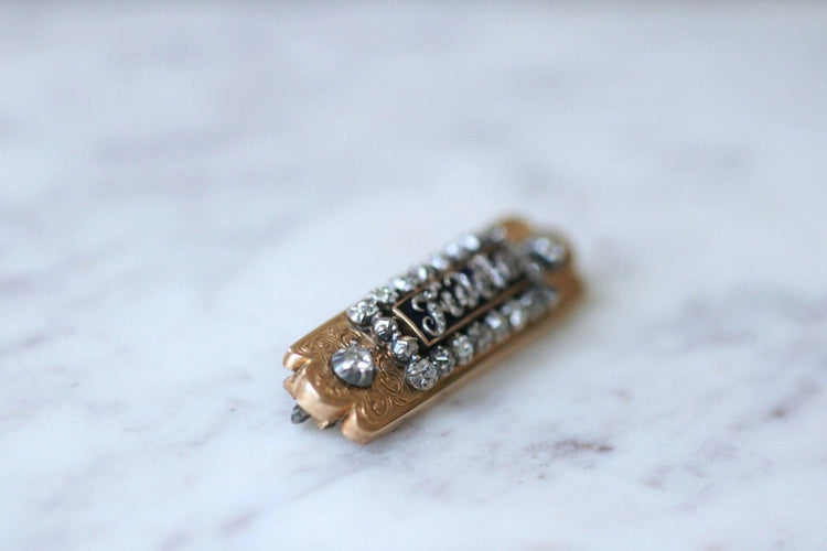 Broche Broche ancienne "Fidèle", Or rose et Diamants 58 Facettes