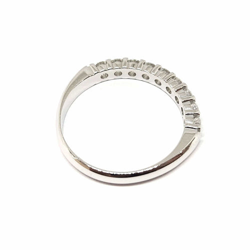 Bague 54 Demi alliance Diamants Or 58 Facettes