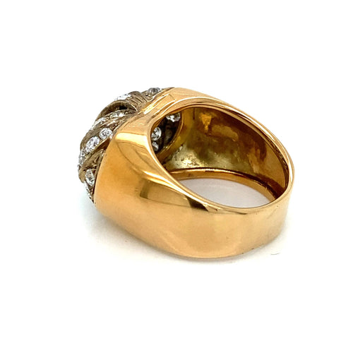 Bague 56 Bague Art Déco Diamants Or Argent 58 Facettes