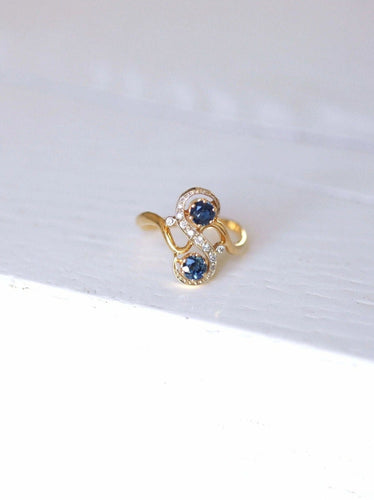 Bague Bague Toi & Moi vintage saphirs et diamants 58 Facettes