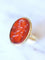 Bague Bague ancienne cornaline intaille lion sur or 58 Facettes
