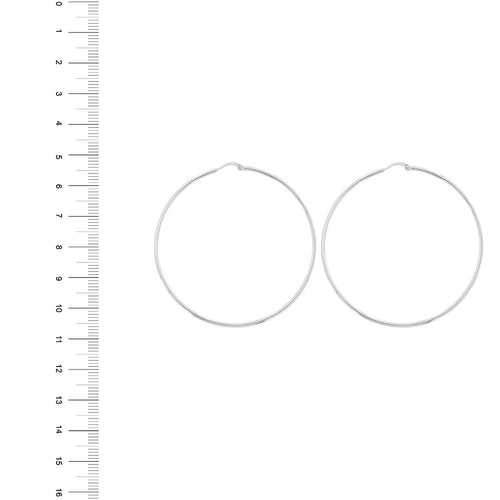 Boucles d'oreilles Orecchini oro bianco a cerchio 58 Facettes 33175