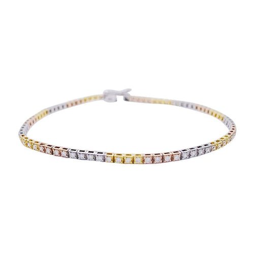 Bracelet Bracelet ligne diamants, 3 ors. 58 Facettes 32260