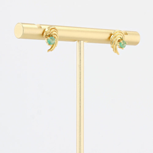 Boucles d'oreilles Puces d'oreilles or jaune émeraude d'occasion 58 Facettes 19-319