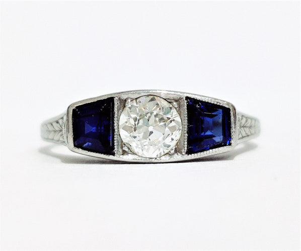 Bague 58 Bague Art Déco Diamant Saphirs 58 Facettes 1-983/1