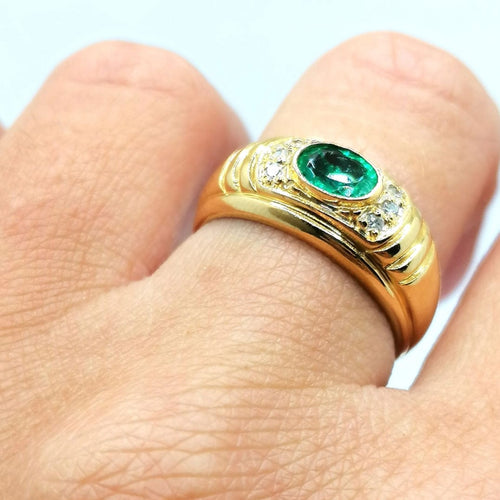 Bague Bague émeraude et diamants 58 Facettes 2525