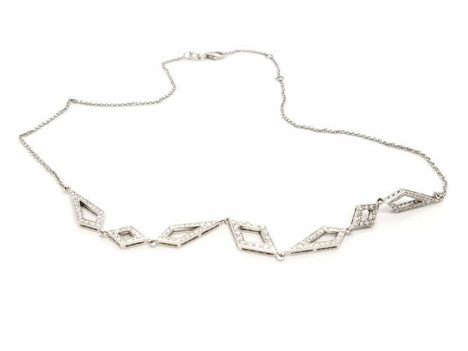 Collier Collier Or blanc Diamant 58 Facettes 578815RV