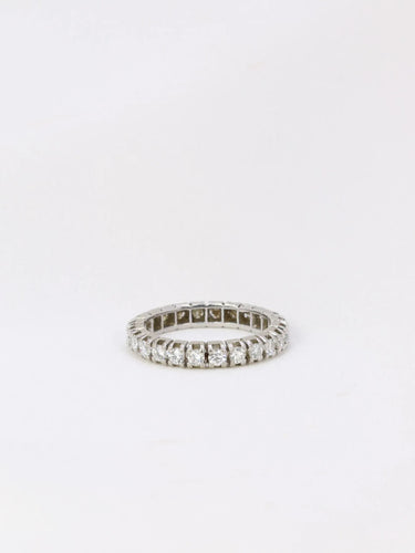 Bague Alliance américaine en or blanc et diamants 58 Facettes J56