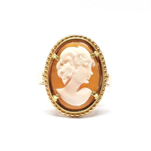 Bague 55 Bague vintage camée en or jaune 58 Facettes