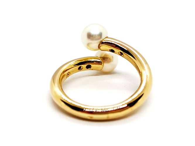 Bague 58 Bague Toi et Moi Or jaune Perle 58 Facettes 1161957CD