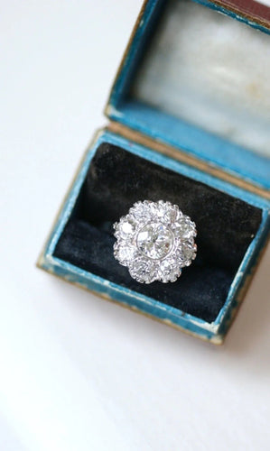 Bague 51.5 Bague marguerite diamants 2 carats 58 Facettes