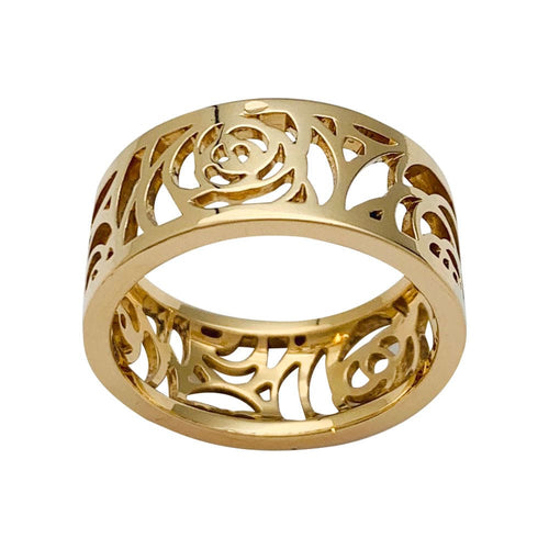 Bague 53 Bague Chanel, modèle "Camélia", en or jaune. 58 Facettes 31330