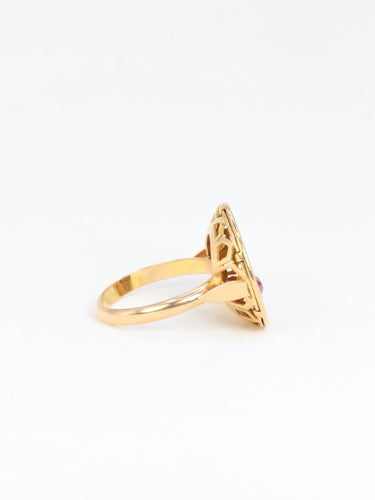 Bague Bague en Or jaune & rubis de synthèse 58 Facettes 742