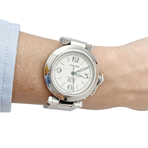 Montre Montre Cartier, "Pasha", en acier sur acier. 58 Facettes 31999