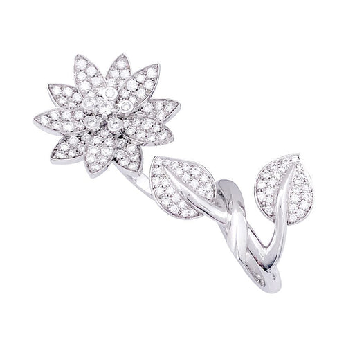 Bague 53 Bague Van Cleef & Arpels "Lotus" or blanc, diamants. 58 Facettes 33557