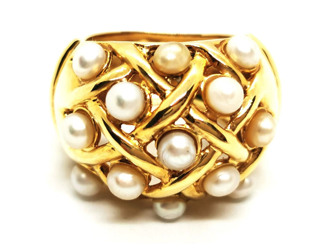 Bague 54 Bague Cocktail Or jaune Perle 58 Facettes 1752174CN