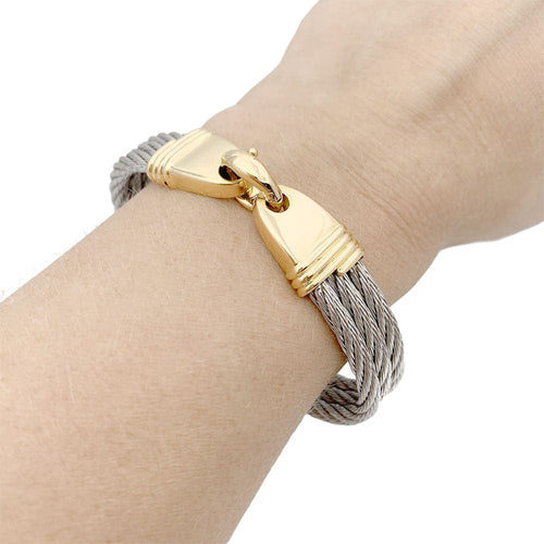 Bracelet Bracelet vintage Fred "Force 10" or et acier. 58 Facettes 33491