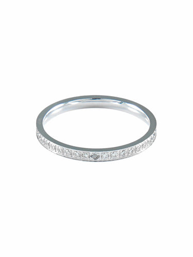 Bague 52.5 ALLIANCE OR BLANC TOUR COMPLET DIAMANTS 58 Facettes 403 00018