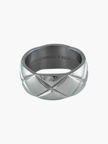 Bague Bague Chanel Matelassée or blanc 58 Facettes