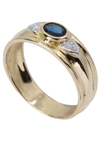 Bague 56 BAGUE JONC SAPHIR ET DIAMANTS 58 Facettes 061501