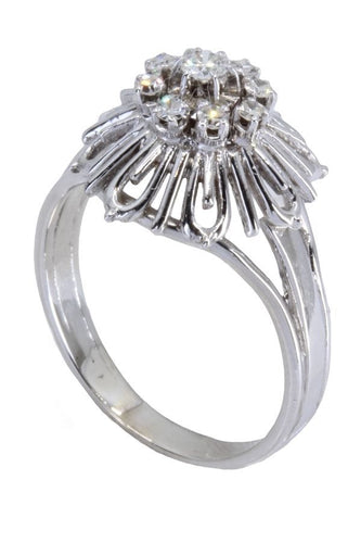 Bague 57 BAGUE FLEUR DIAMANTS ANNÉES 50' 58 Facettes 057851