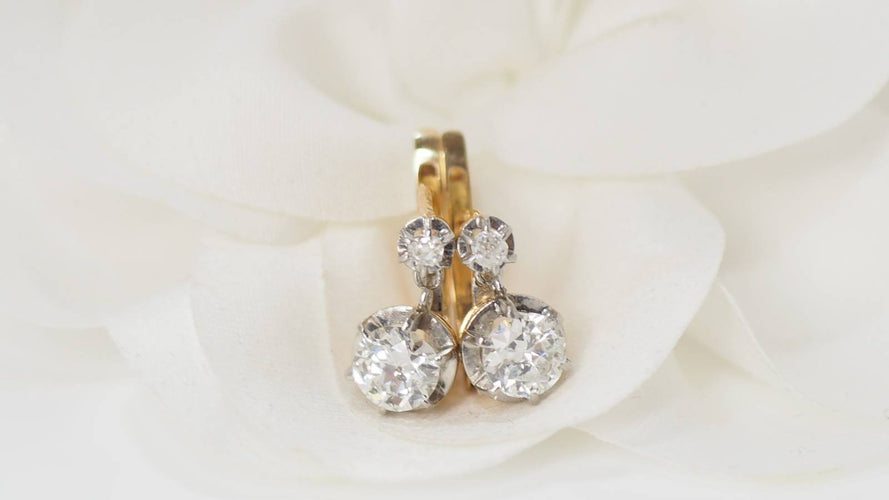 Boucles d'oreilles Boucles d'oreilles or jaune, diamants 58 Facettes 32012