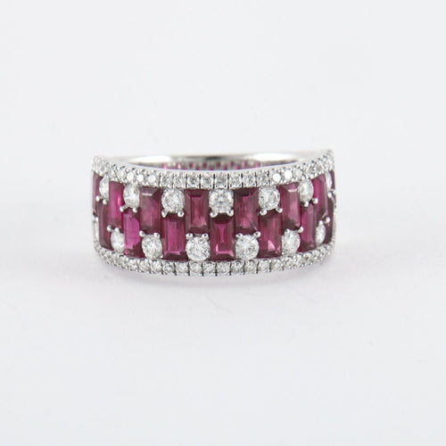 Bague 54 Bague Damier Rubis 58 Facettes 2.105