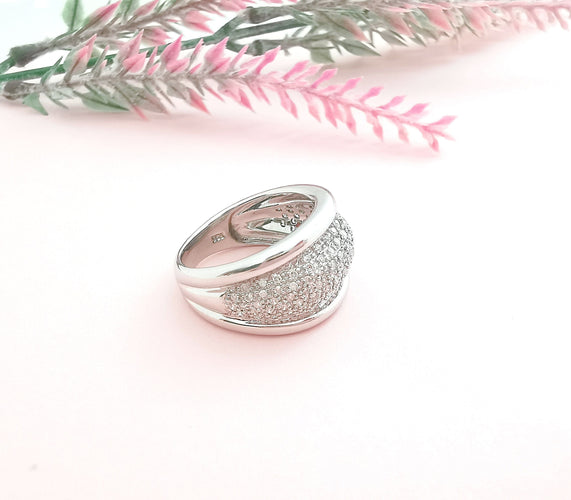 Bague Bague Jonc bombé Diamants 1,10ctt Or gris 58 Facettes AA 1610