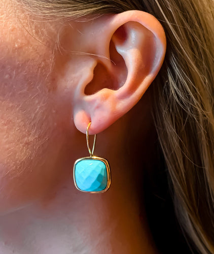 Boucles d'oreilles Boucles d'oreilles Turquoises 58 Facettes