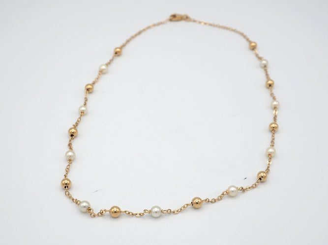 Collier Collier perles et or jaune 58 Facettes