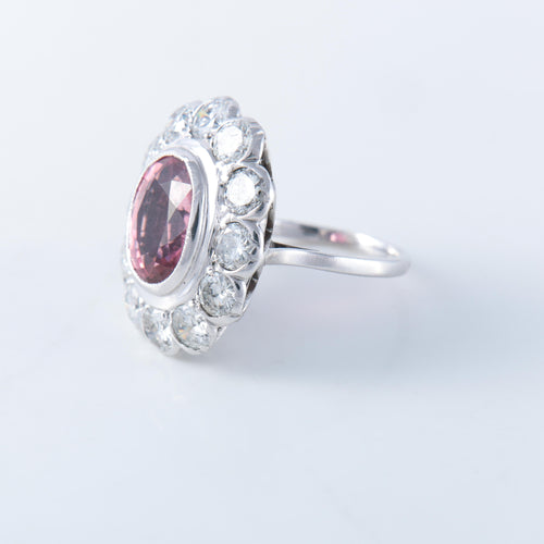 Bague 52 Bague Pompadour platine tourmaline 58 Facettes