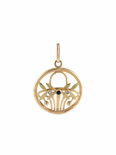 Pendentif Pendentif Corbeille de fruits Art Nouveau 58 Facettes